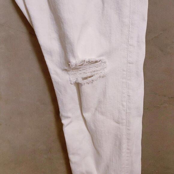 7 For All Mankind Jeans Mens Size 31x30 Paxtyn White Distressed Slim Fit Denim - Picture 7 of 9